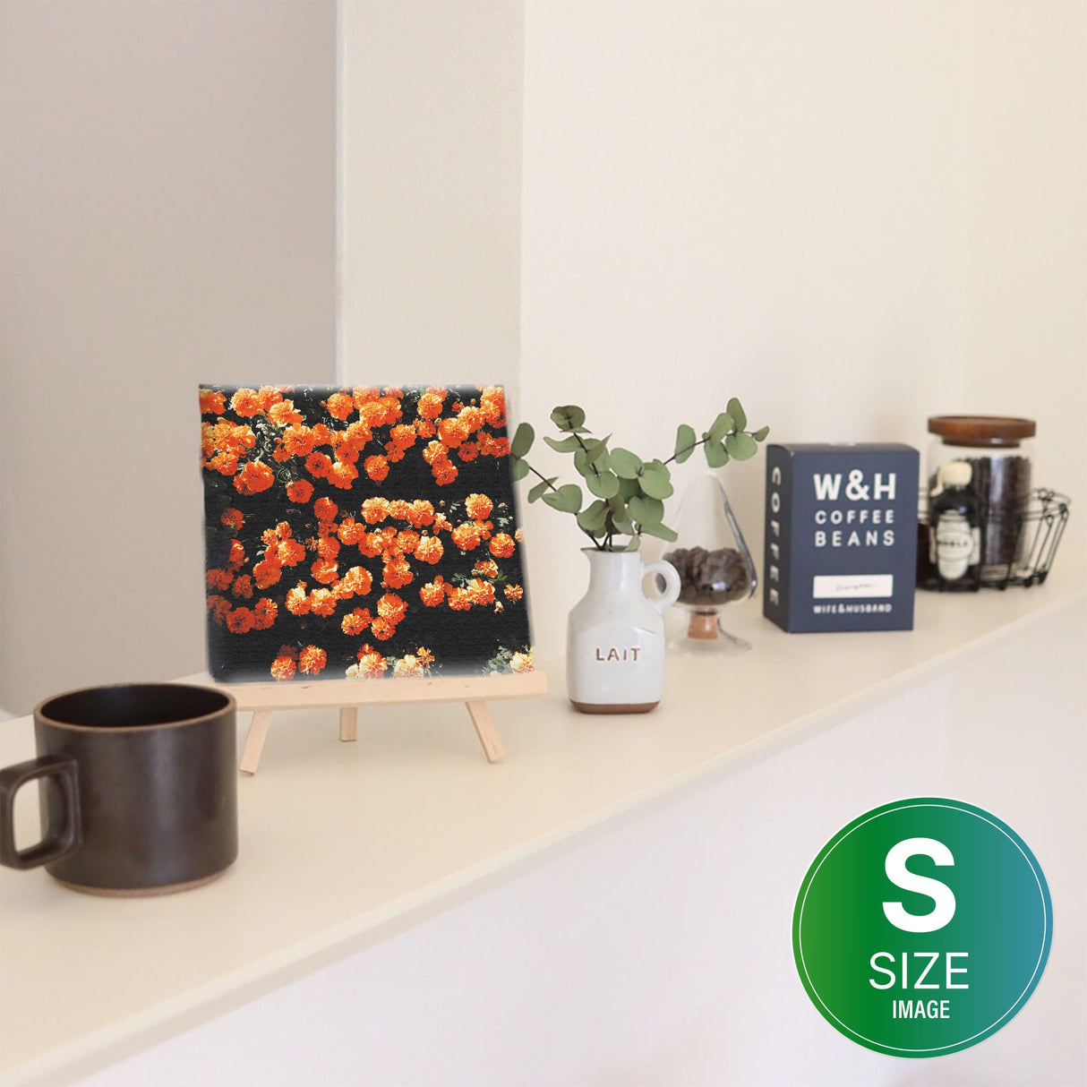 Flower Art Panel Interior Goods Art Panel Canvas Orange poht-2205-23