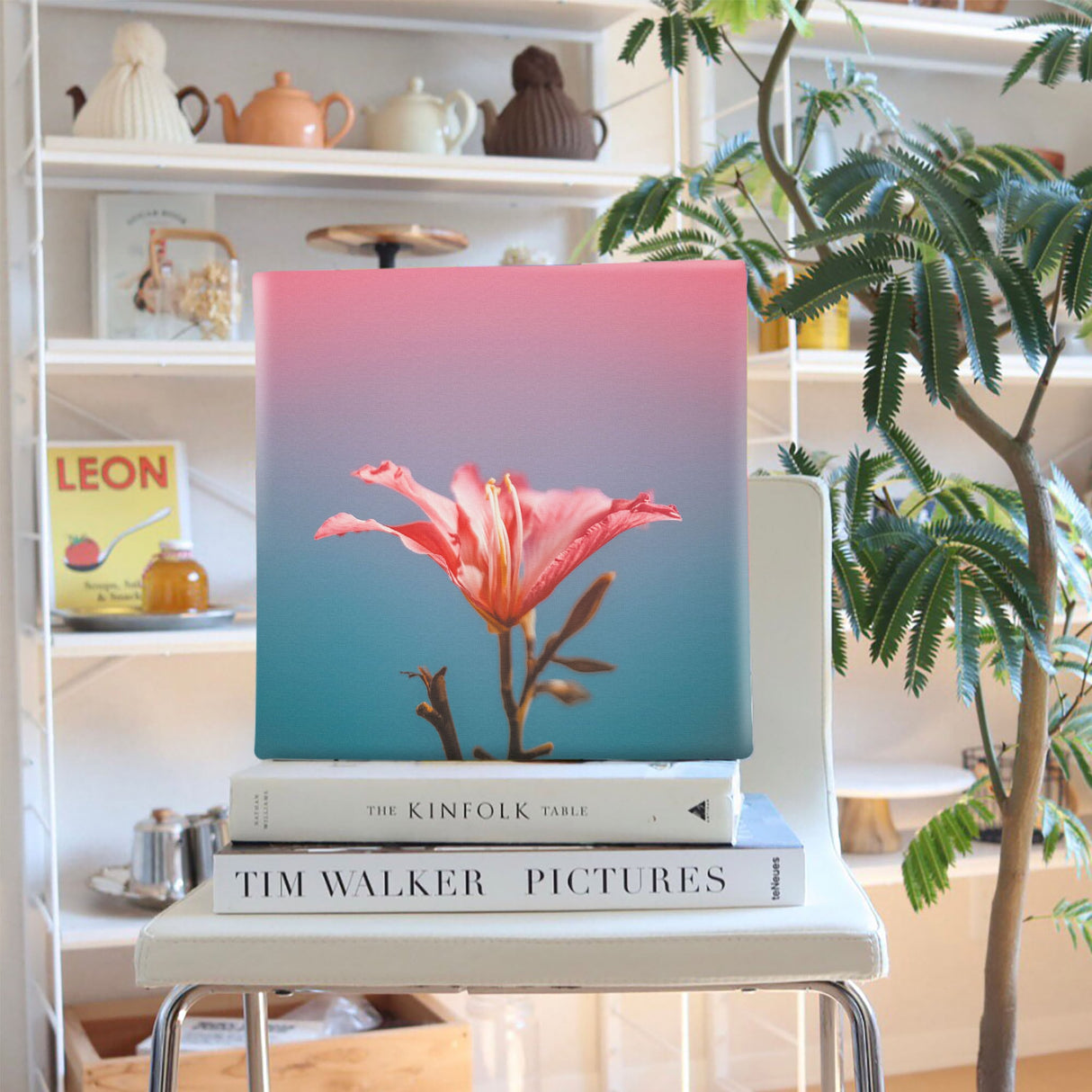 花のファブリックボード インテリア雑貨 アートパネル キャンバス ピンク poht-2205-24