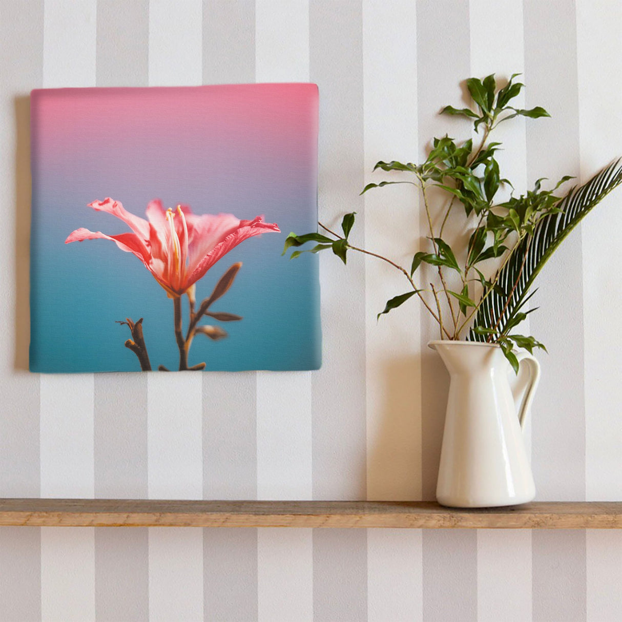 花のファブリックボード インテリア雑貨 アートパネル キャンバス ピンク poht-2205-24