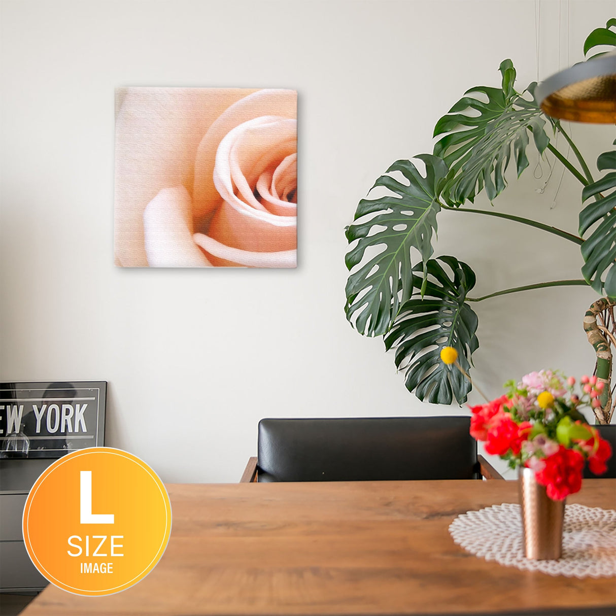 Floral Fabric Board Interior Goods Art Panel Canvas Pink poht-2205-28