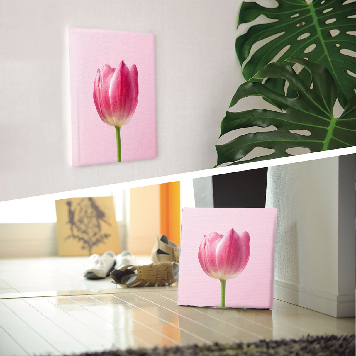 花のファブリックボード インテリア雑貨 アートパネル キャンバス ピンク poht-2205-30