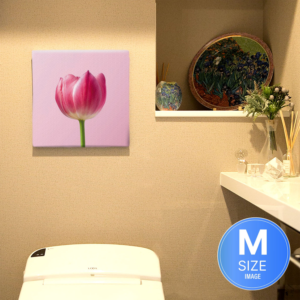 花のファブリックボード インテリア雑貨 アートパネル キャンバス ピンク poht-2205-30