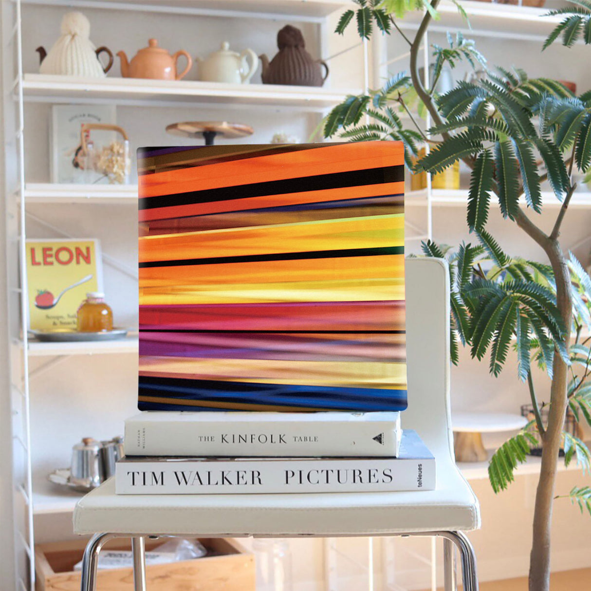 ストライプ柄のインテリア、ファブリックパネル ポスター アート pop-0003