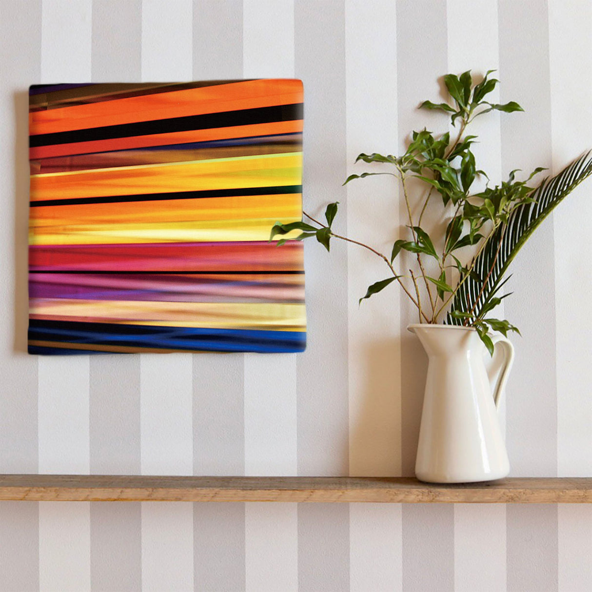 ストライプ柄のインテリア、ファブリックパネル ポスター アート pop-0003