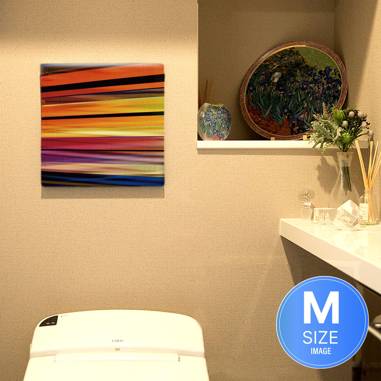 ストライプ柄のインテリア、ファブリックパネル ポスター アート pop-0003