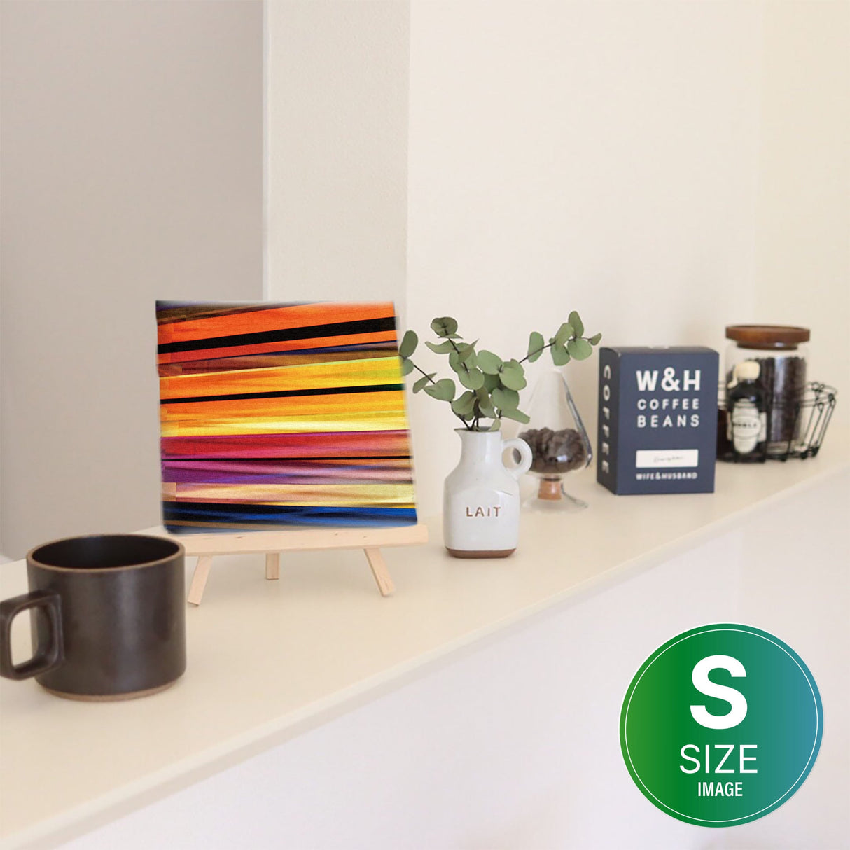 ストライプ柄のインテリア、ファブリックパネル ポスター アート pop-0003