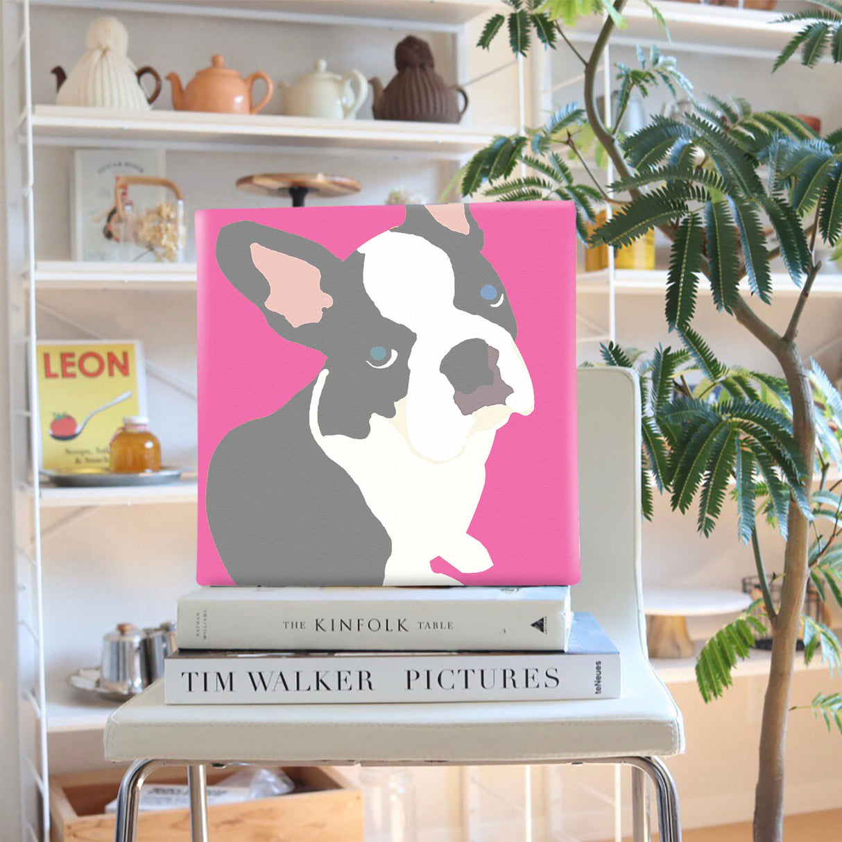 フレンチブルドッグモチーフの壁掛け、インテリア ウォールデコ インテリア pop-0030-pk