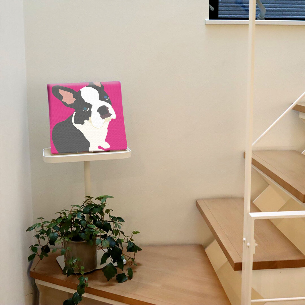 フレンチブルドッグモチーフの壁掛け、インテリア ウォールデコ インテリア pop-0030-pk