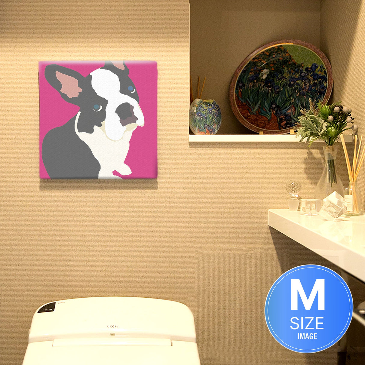 フレンチブルドッグモチーフの壁掛け、インテリア ウォールデコ インテリア pop-0030-pk