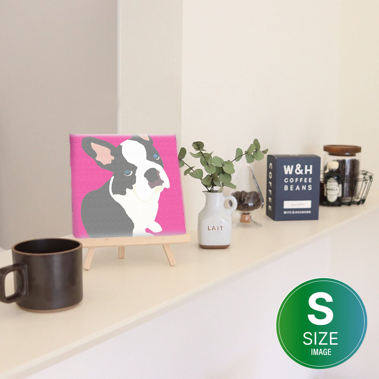 フレンチブルドッグモチーフの壁掛け、インテリア ウォールデコ インテリア pop-0030-pk