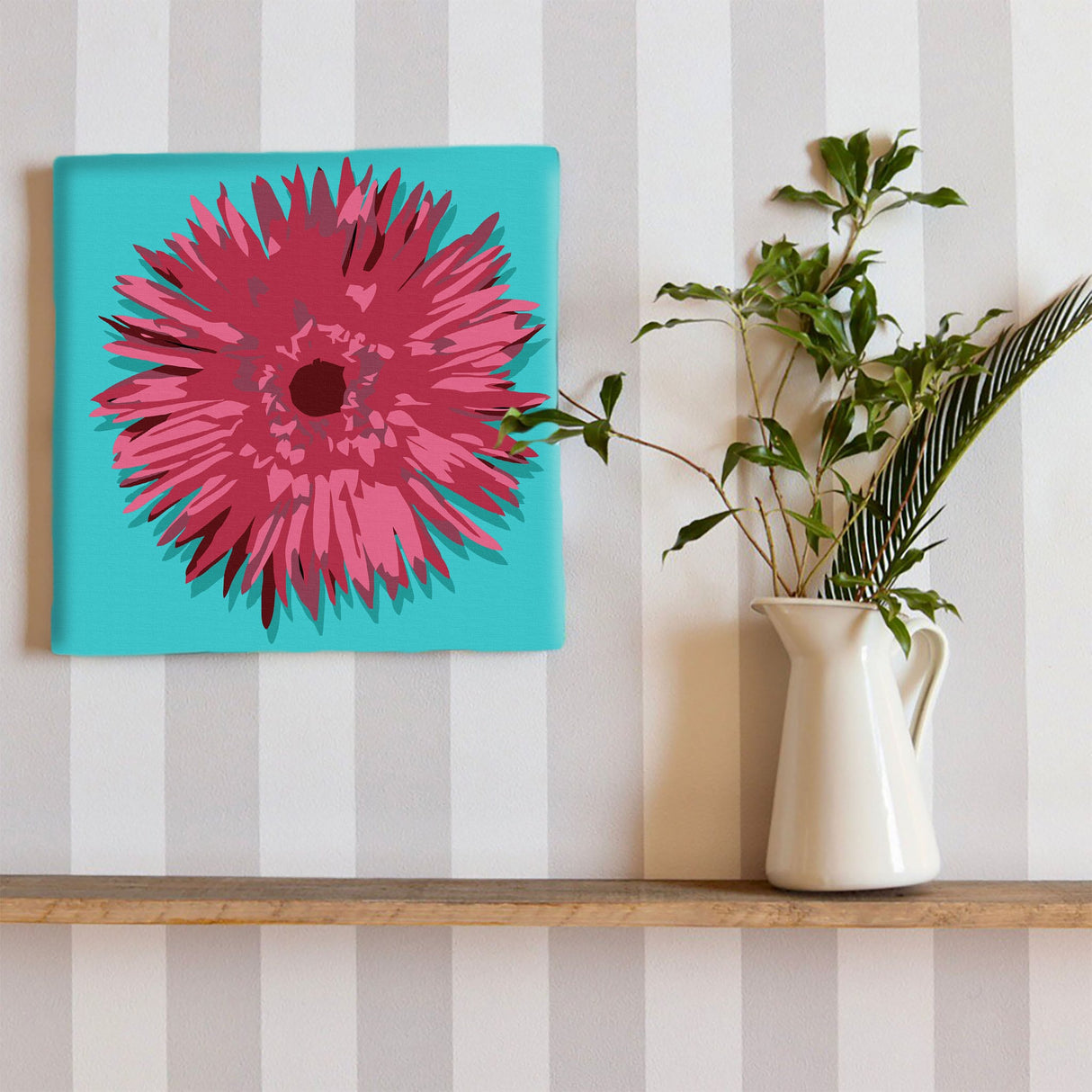 花モチーフのファブリックパネル インテリア アート pop-0031-blu