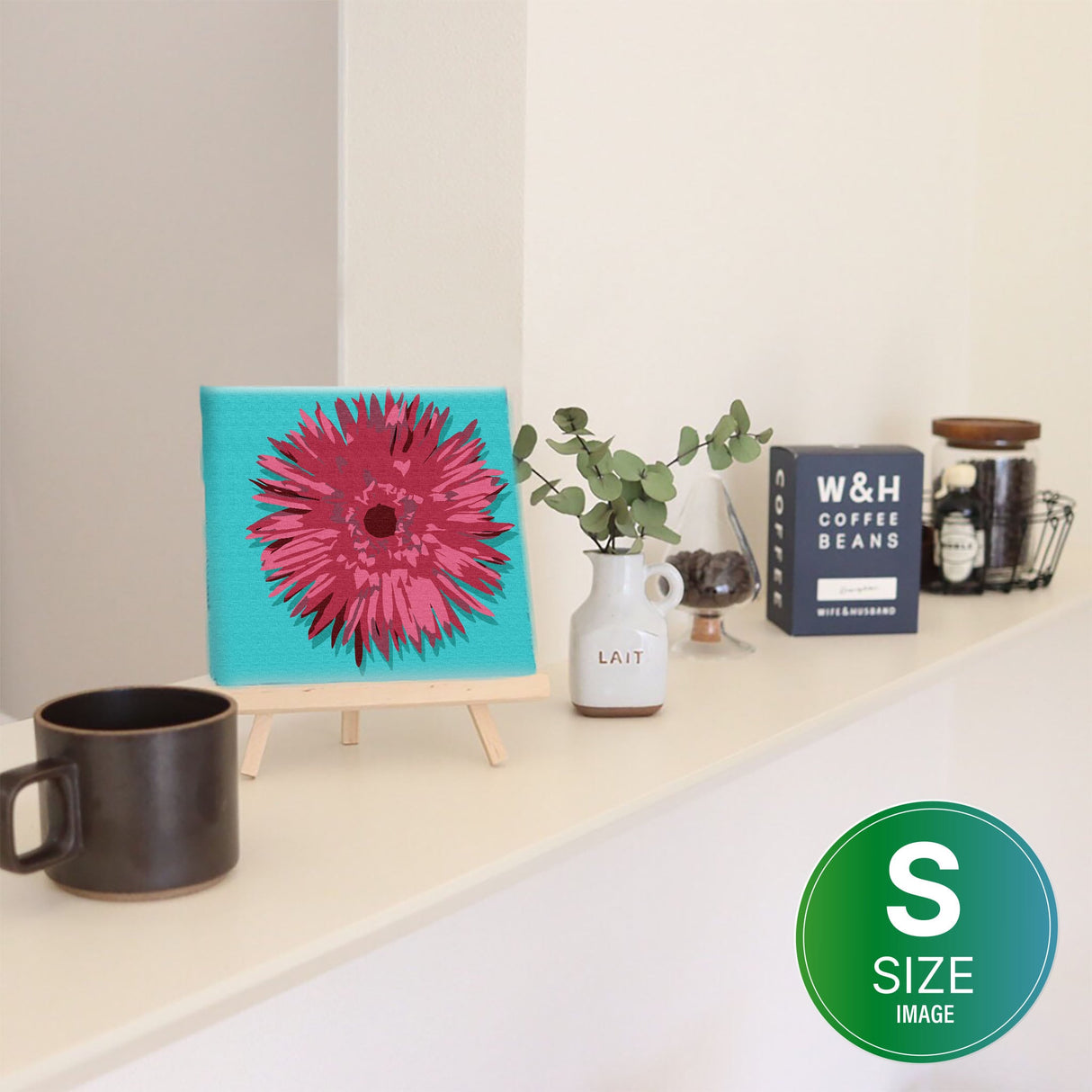 花モチーフのファブリックパネル インテリア アート pop-0031-blu