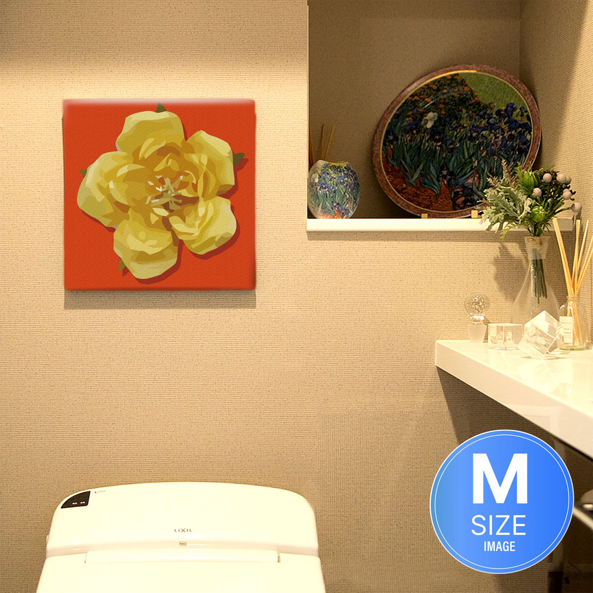 花モチーフのファブリックパネル 写真 アート pop-0031-org