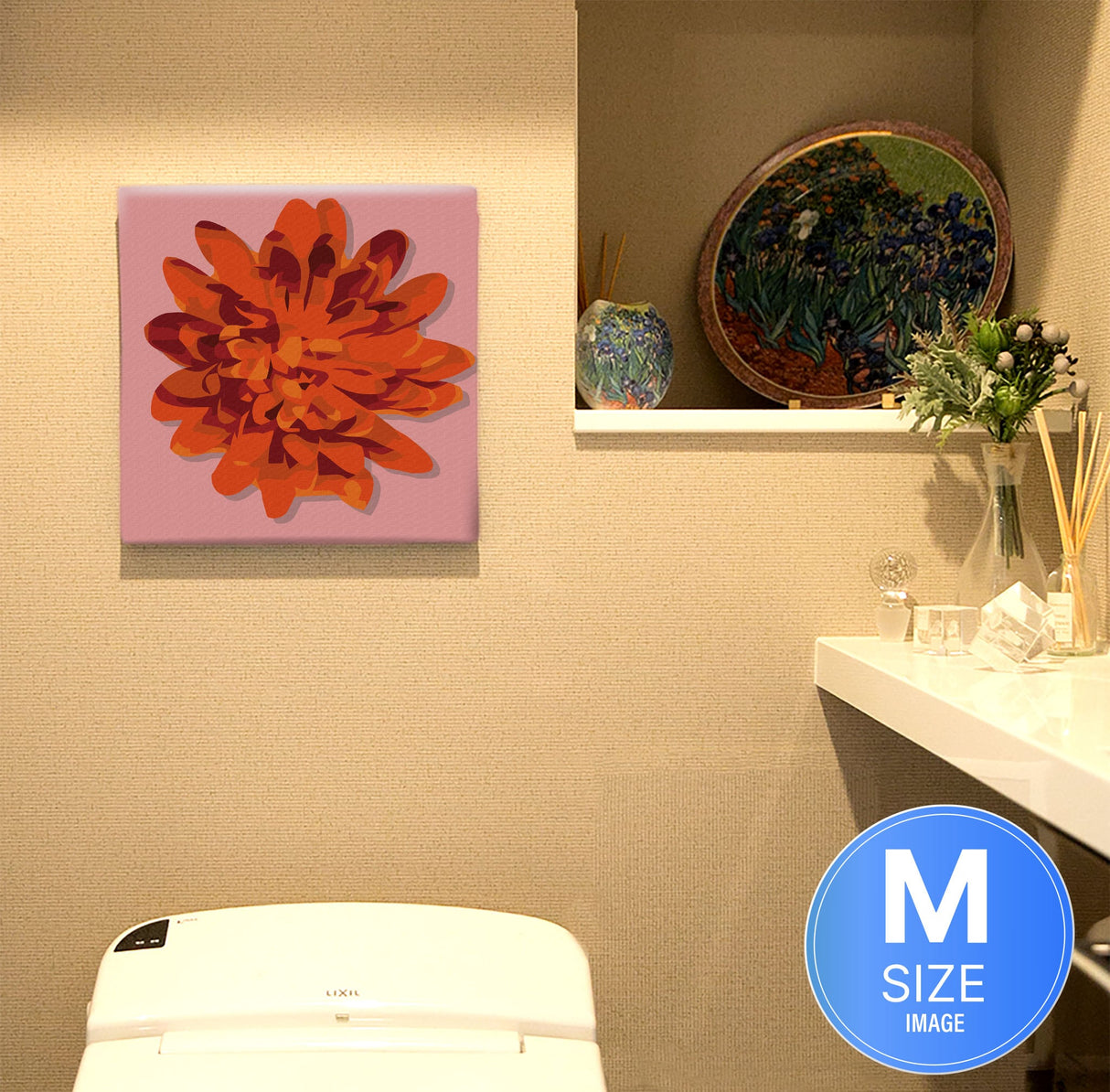 花モチーフのファブリックパネル 写真 壁掛け pop-0031-pk