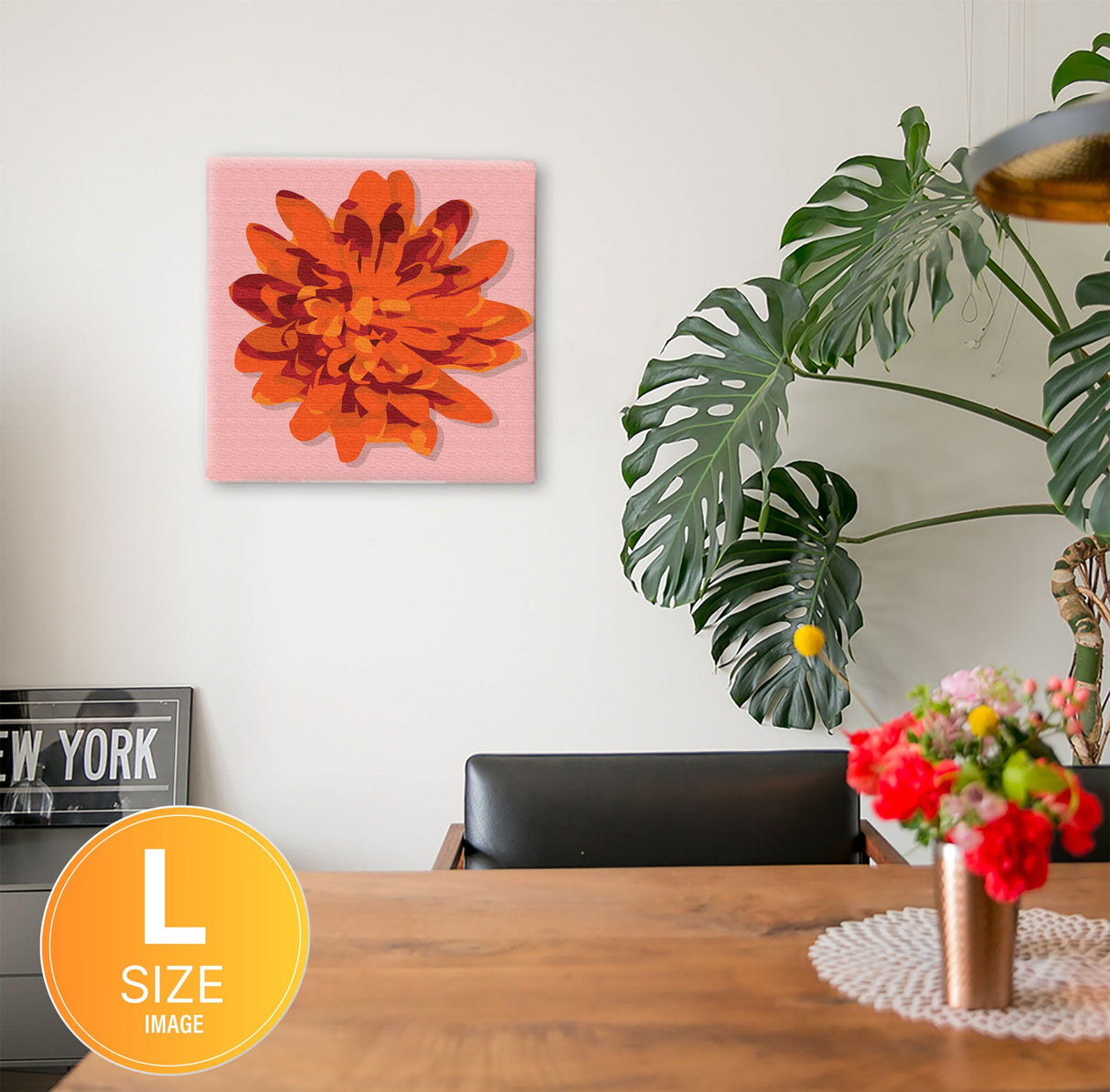 花モチーフのファブリックパネル 写真 壁掛け pop-0031-pk