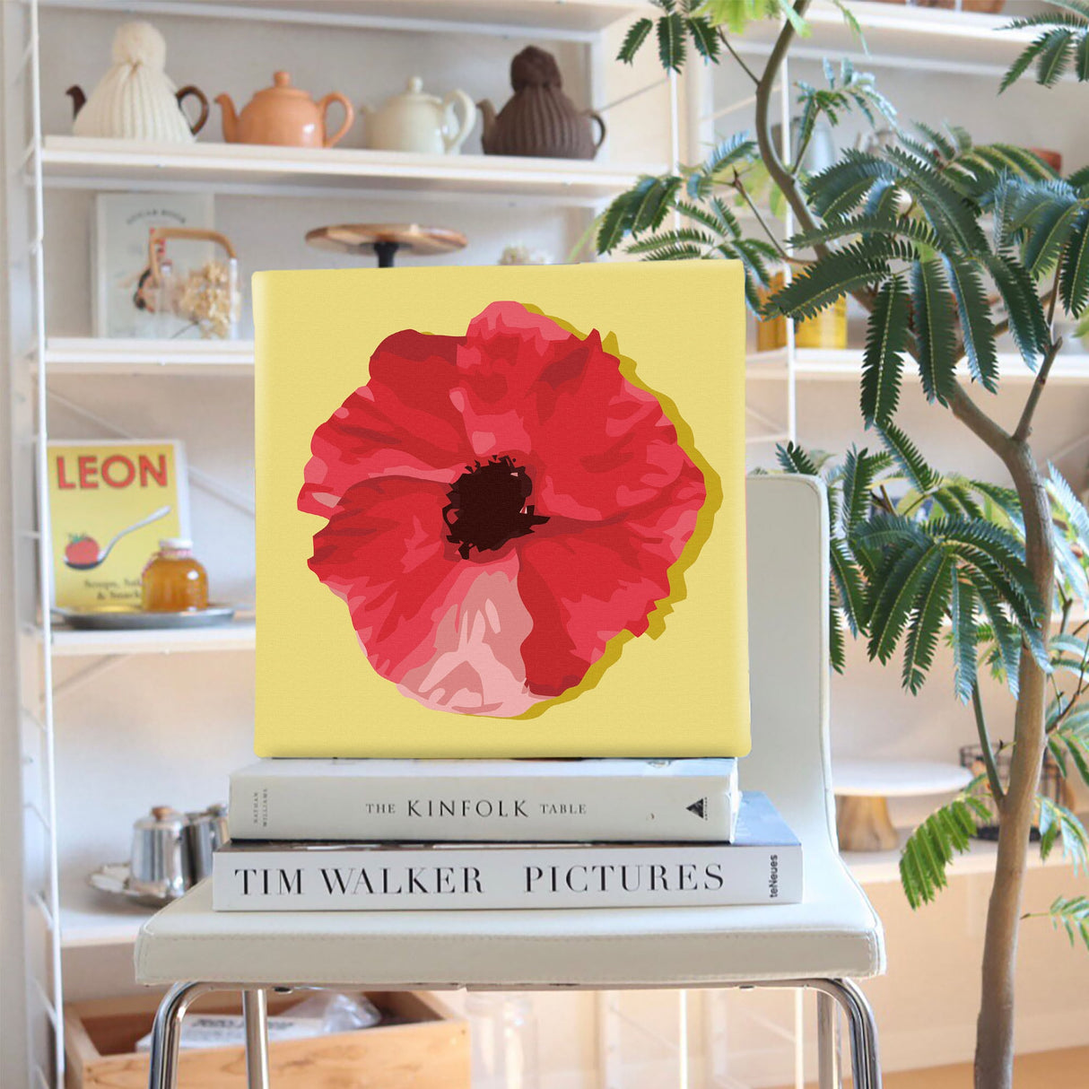 花モチーフのファブリックパネル インテリア 雑貨 pop-0031-ye