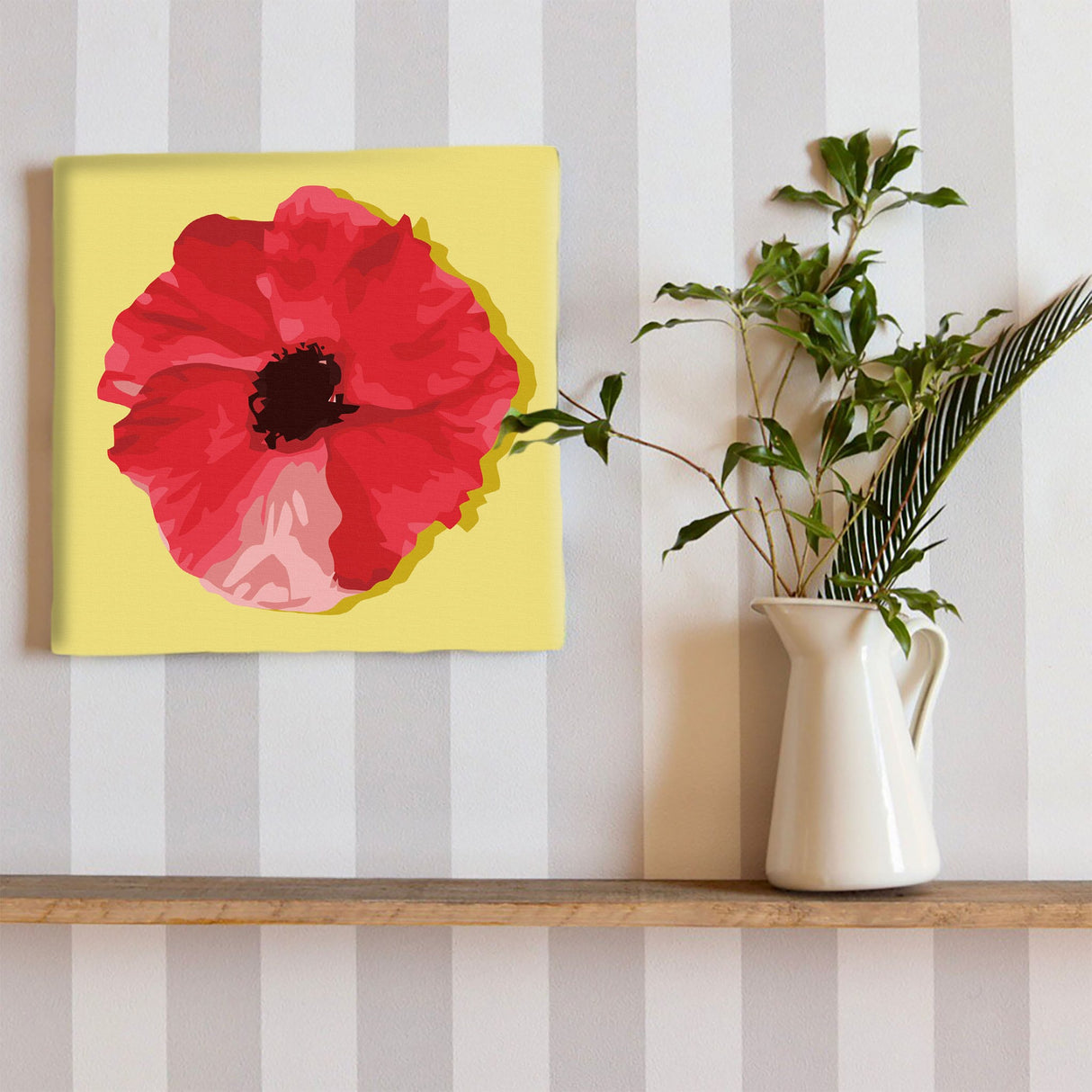 花モチーフのファブリックパネル インテリア 雑貨 pop-0031-ye