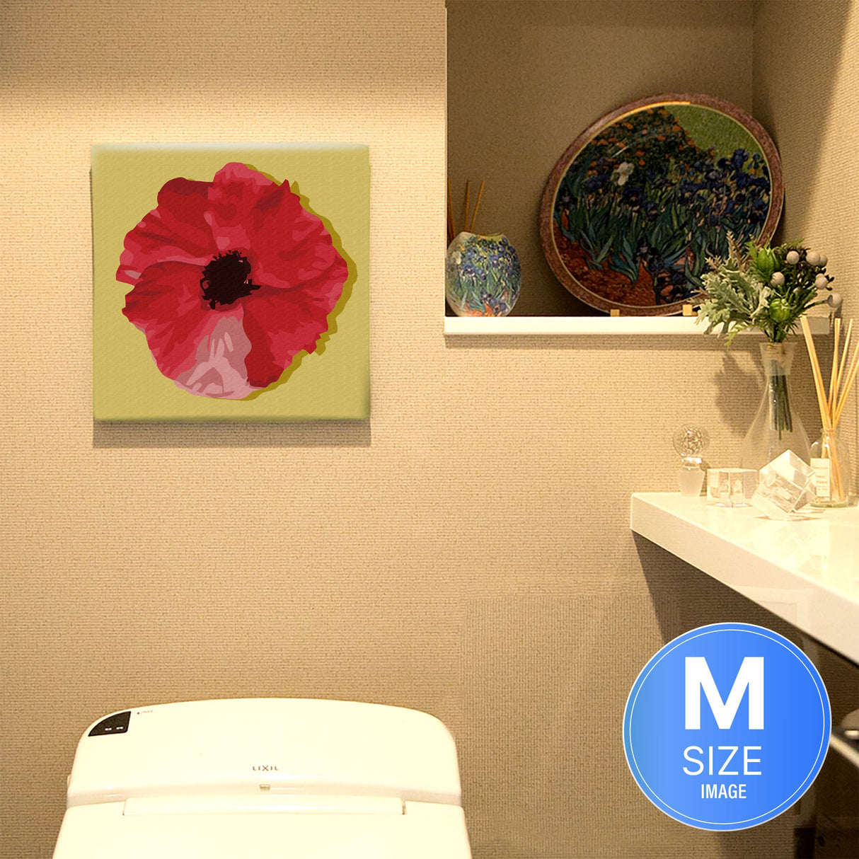 花モチーフのファブリックパネル インテリア 雑貨 pop-0031-ye