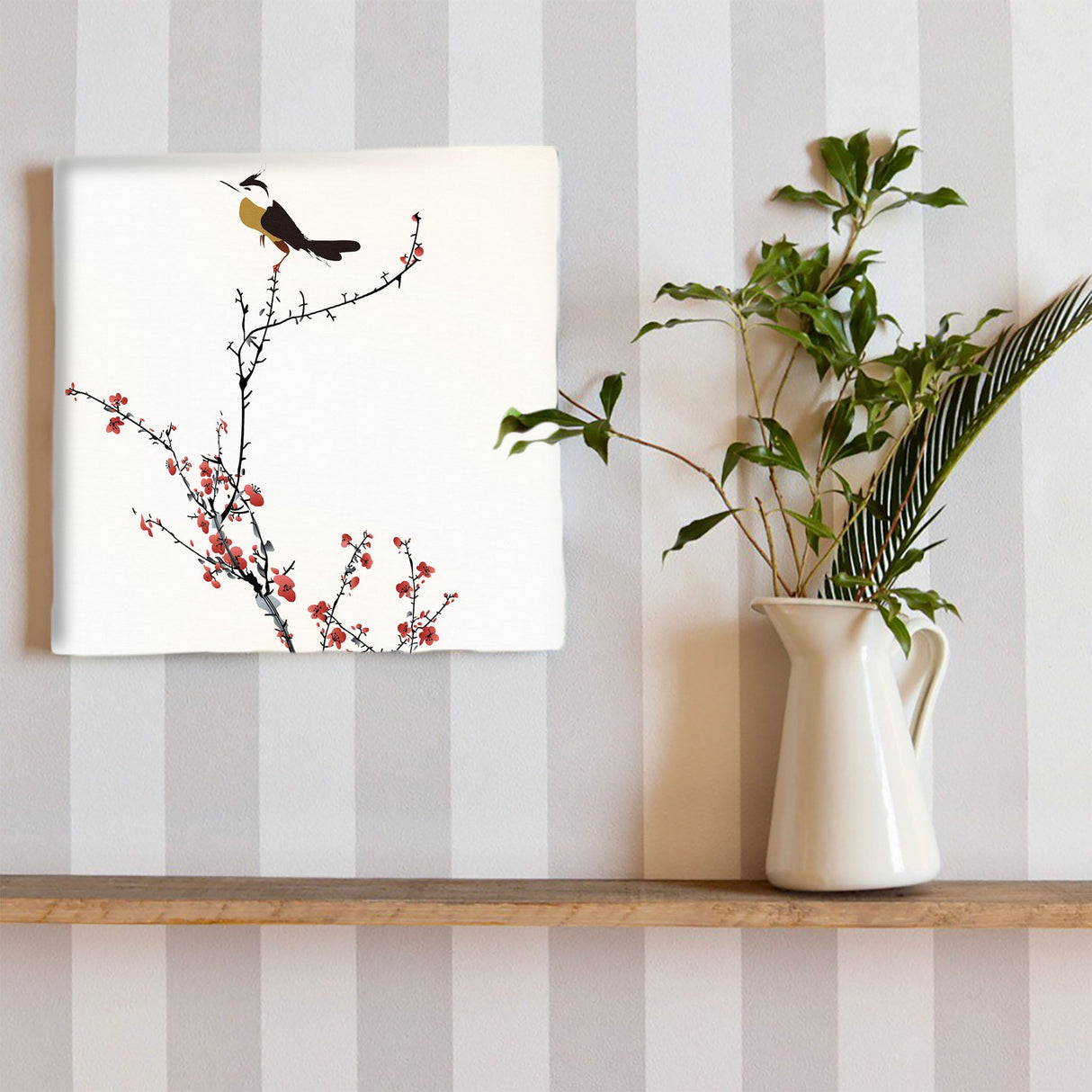 Plum blossom and nightingale fabric board wall decor interior pop-0036
