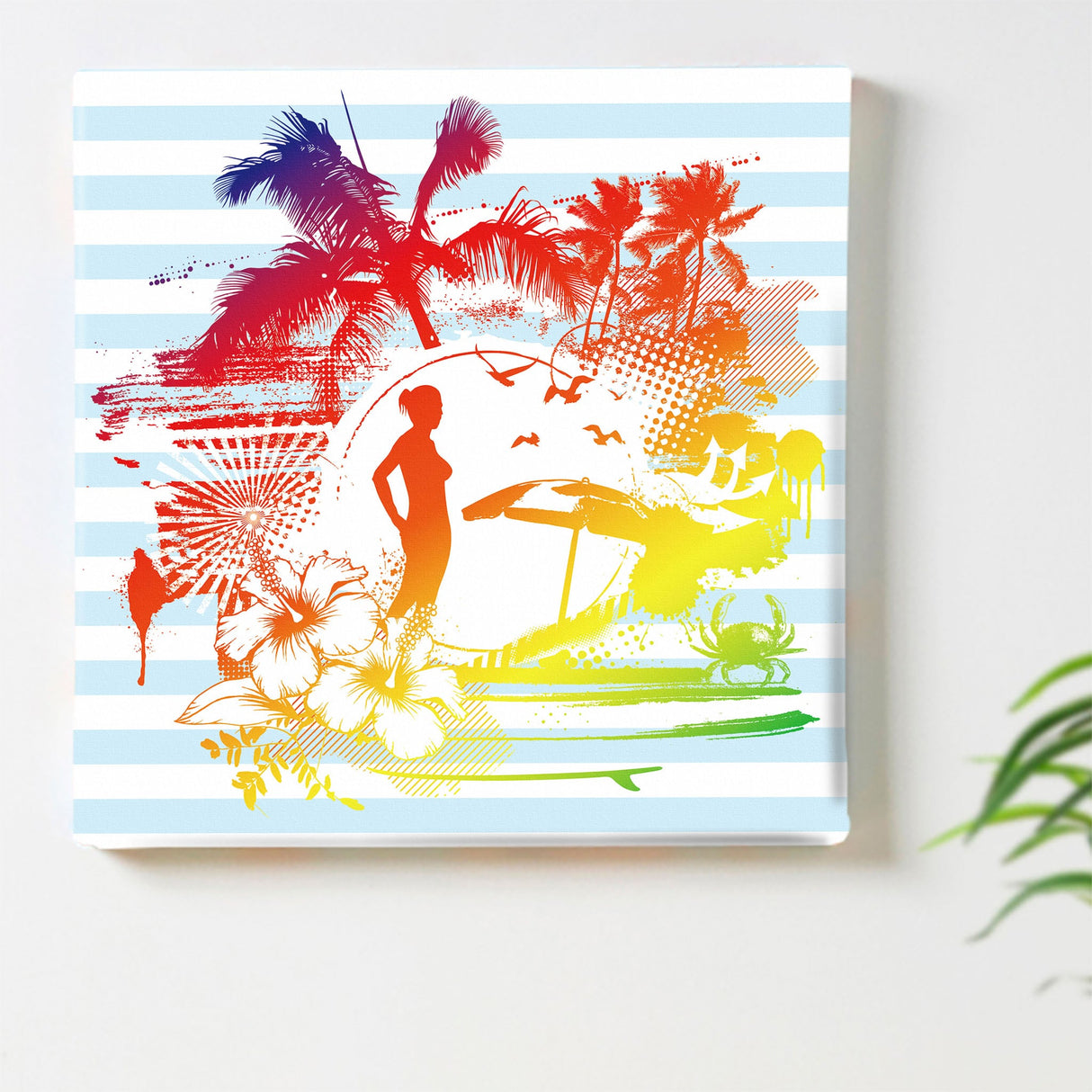 ハワイアンシルエットのファブリックボード インテリア 雑貨 pop-0046