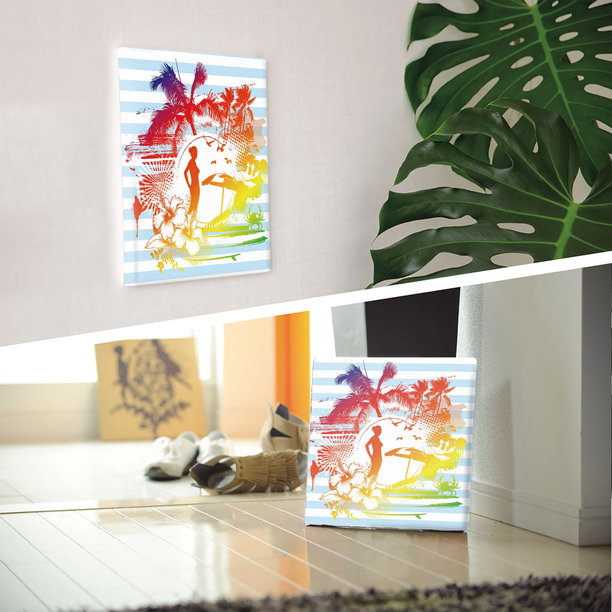 ハワイアンシルエットのファブリックボード インテリア 雑貨 pop-0046