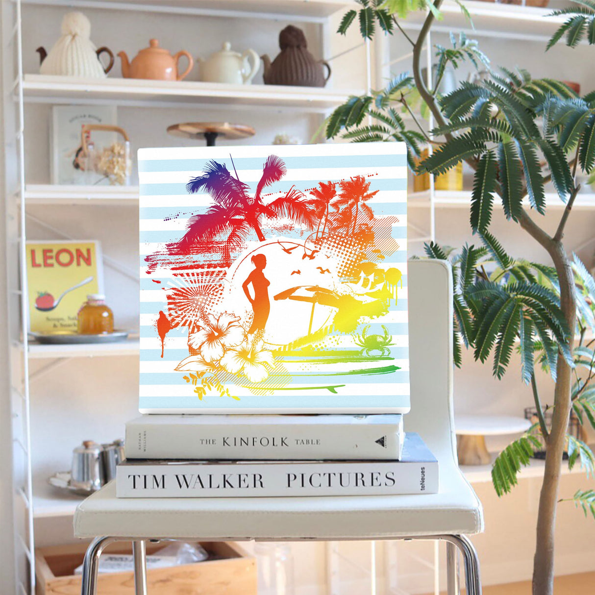 ハワイアンシルエットのファブリックボード インテリア 雑貨 pop-0046