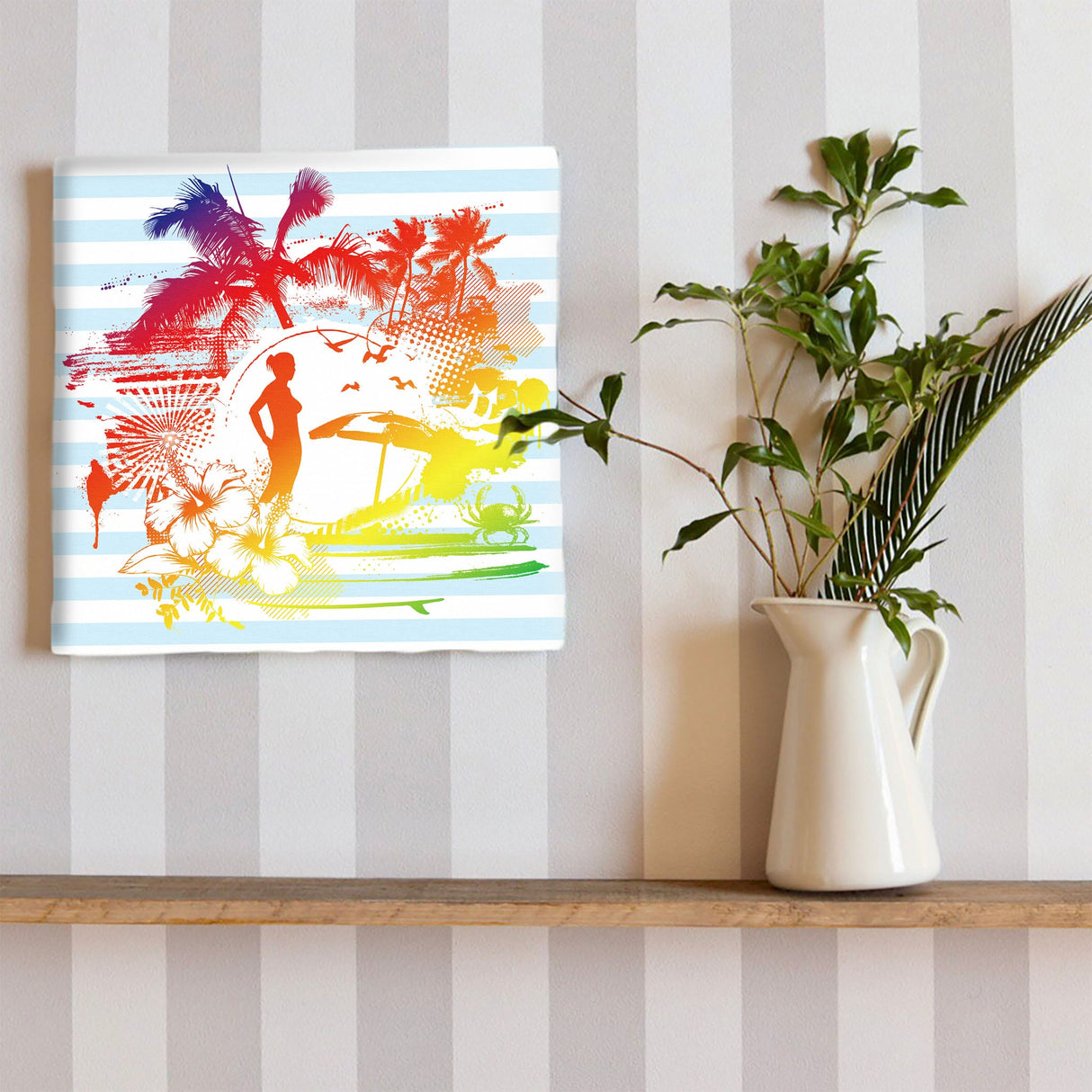 ハワイアンシルエットのファブリックボード インテリア 雑貨 pop-0046