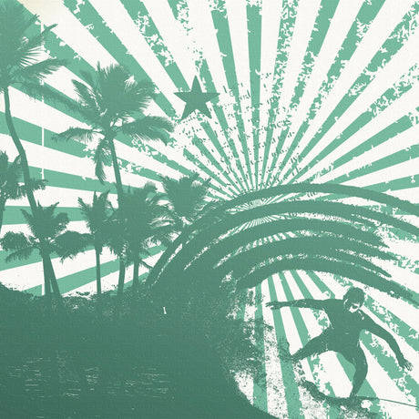 サーフィンモチーフのファブリックボード アート 雑貨 pop-0047