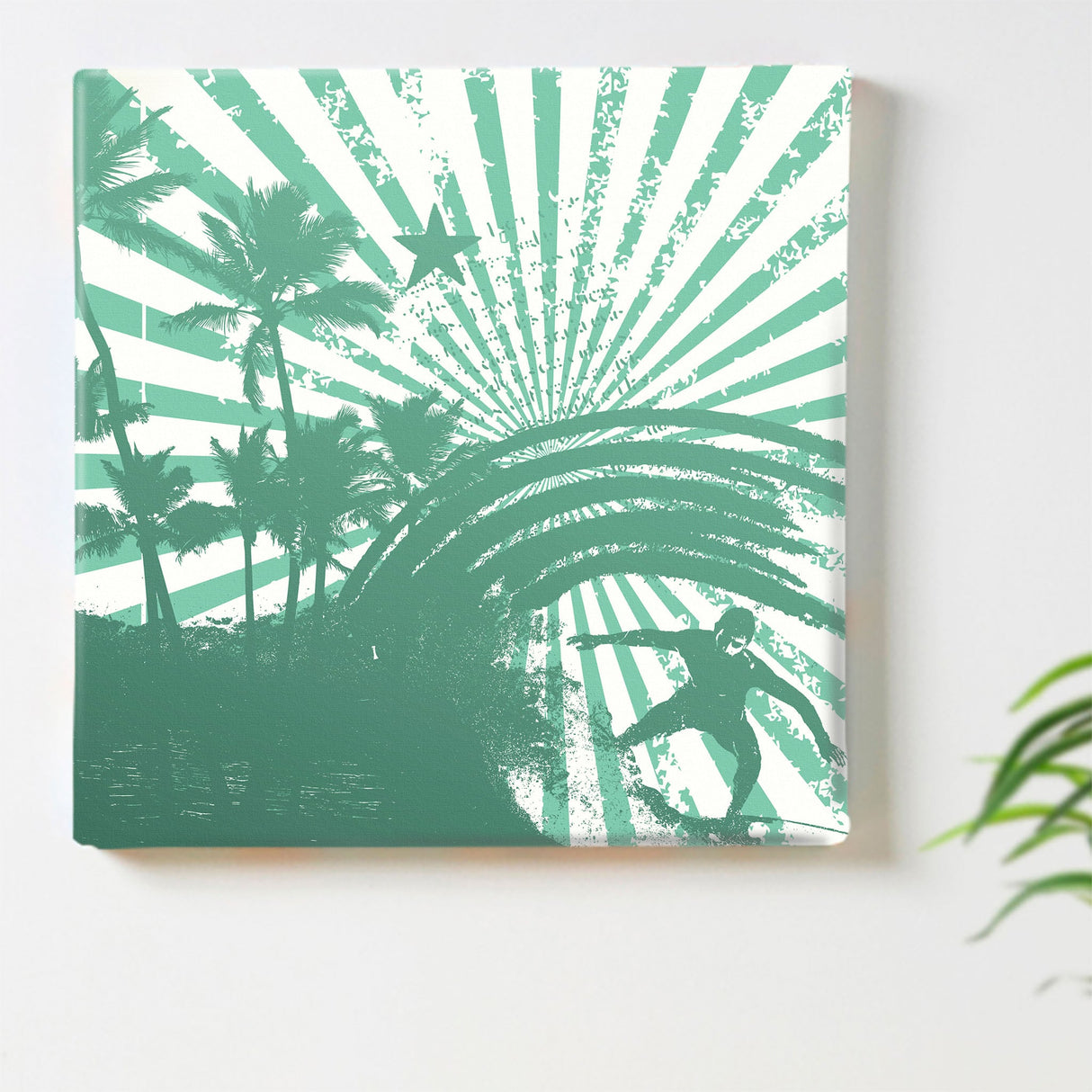 サーフィンモチーフのファブリックボード アート 雑貨 pop-0047