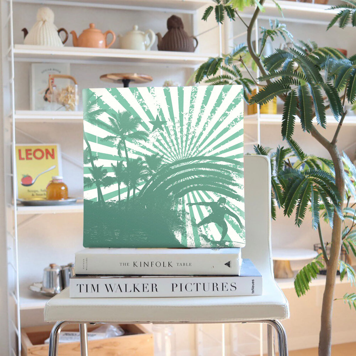 サーフィンモチーフのファブリックボード アート 雑貨 pop-0047