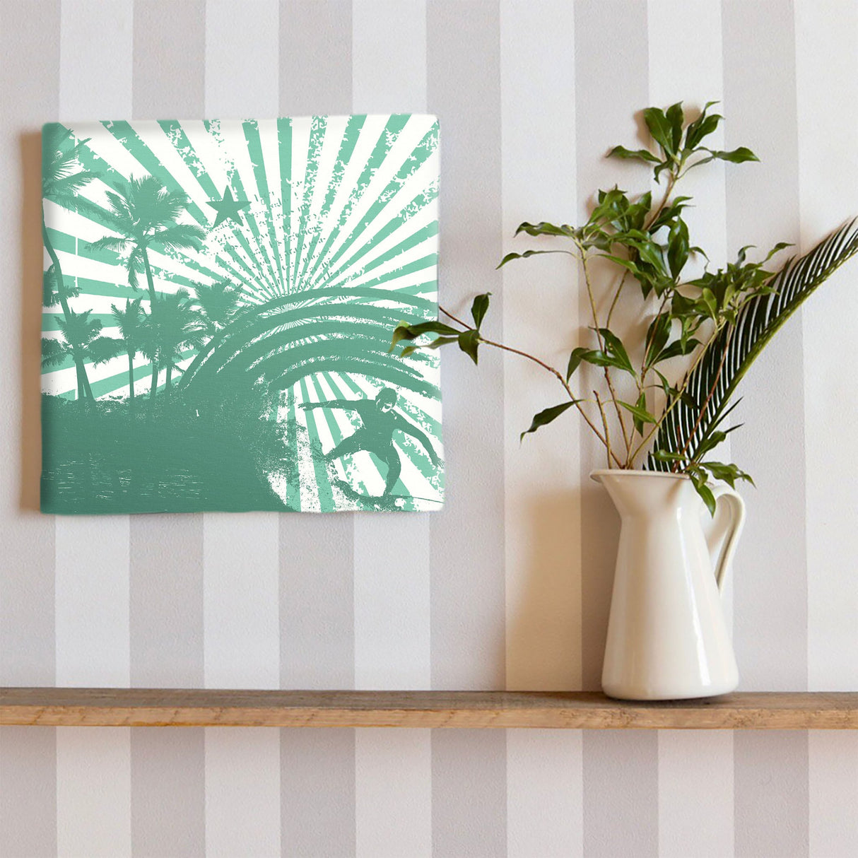 サーフィンモチーフのファブリックボード アート 雑貨 pop-0047