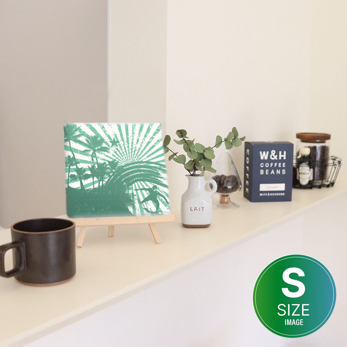 サーフィンモチーフのファブリックボード アート 雑貨 pop-0047