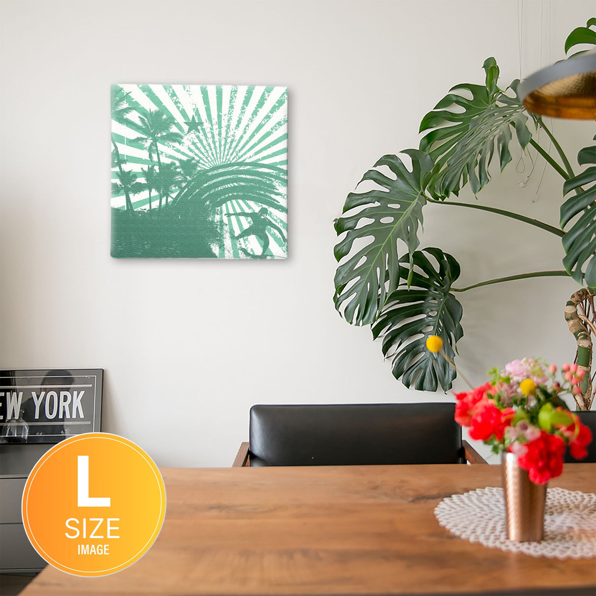 サーフィンモチーフのファブリックボード アート 雑貨 pop-0047