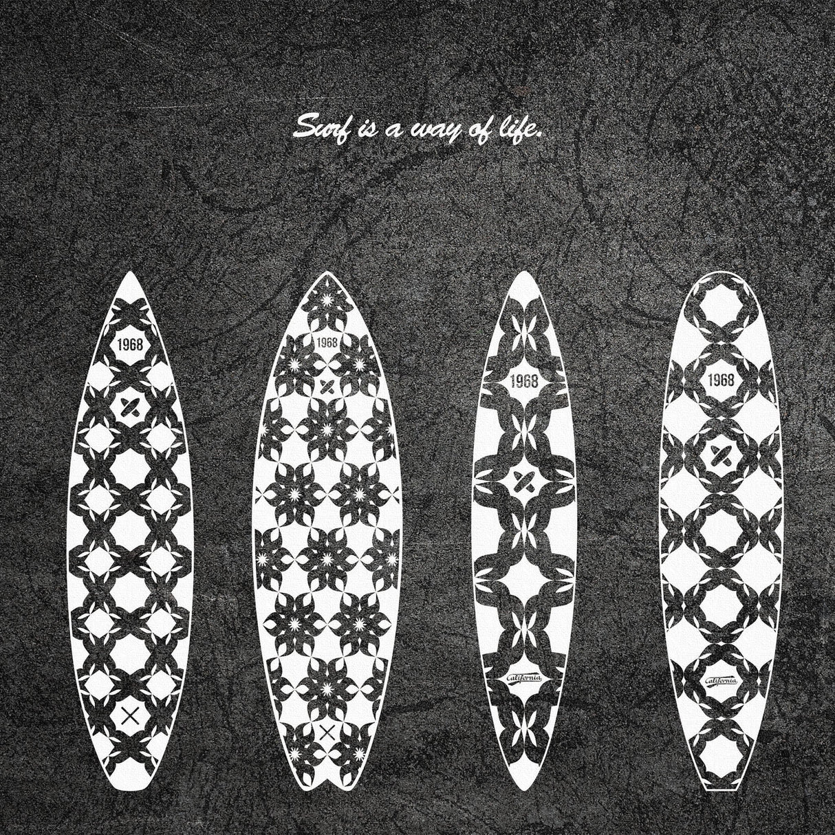 サーフボードのファブリックボード インテリア アート 雑貨 pop-0071