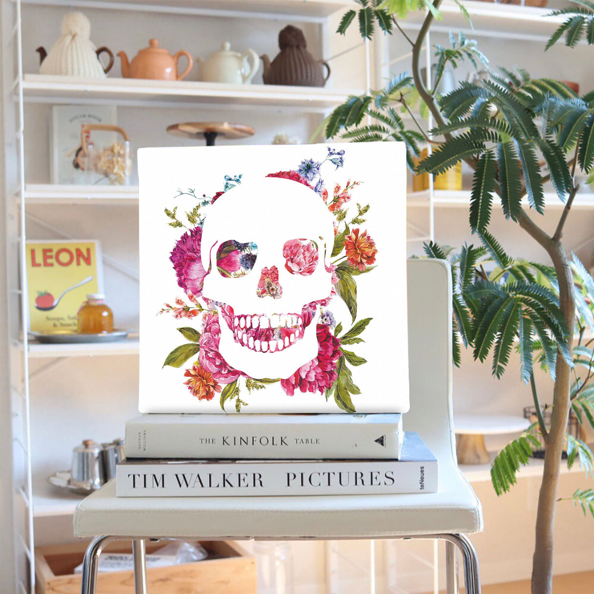 スカルモチーフのファブリックパネル インテリア 雑貨 アート シンプルモダン pop-0098