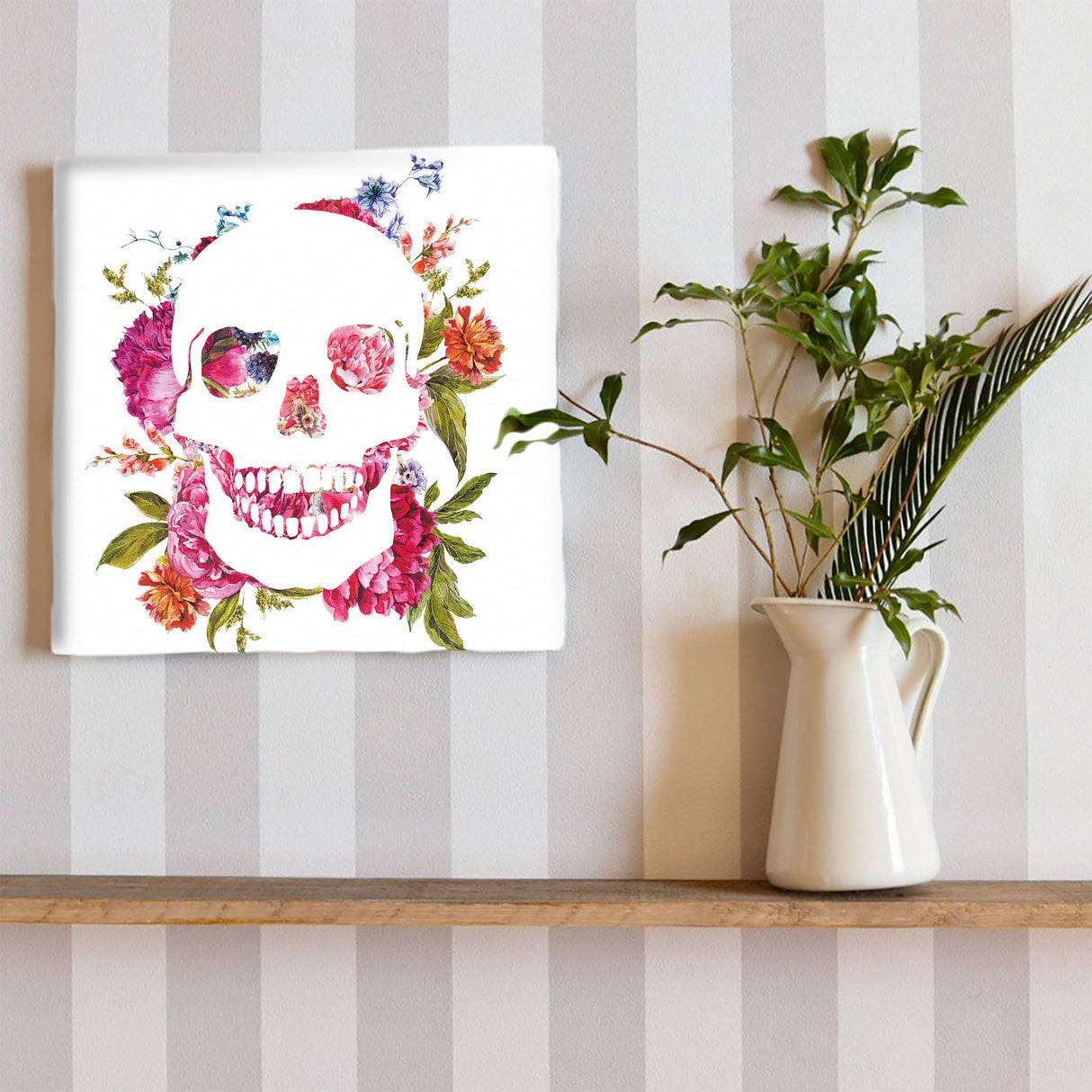 スカルモチーフのファブリックパネル インテリア 雑貨 アート シンプルモダン pop-0098