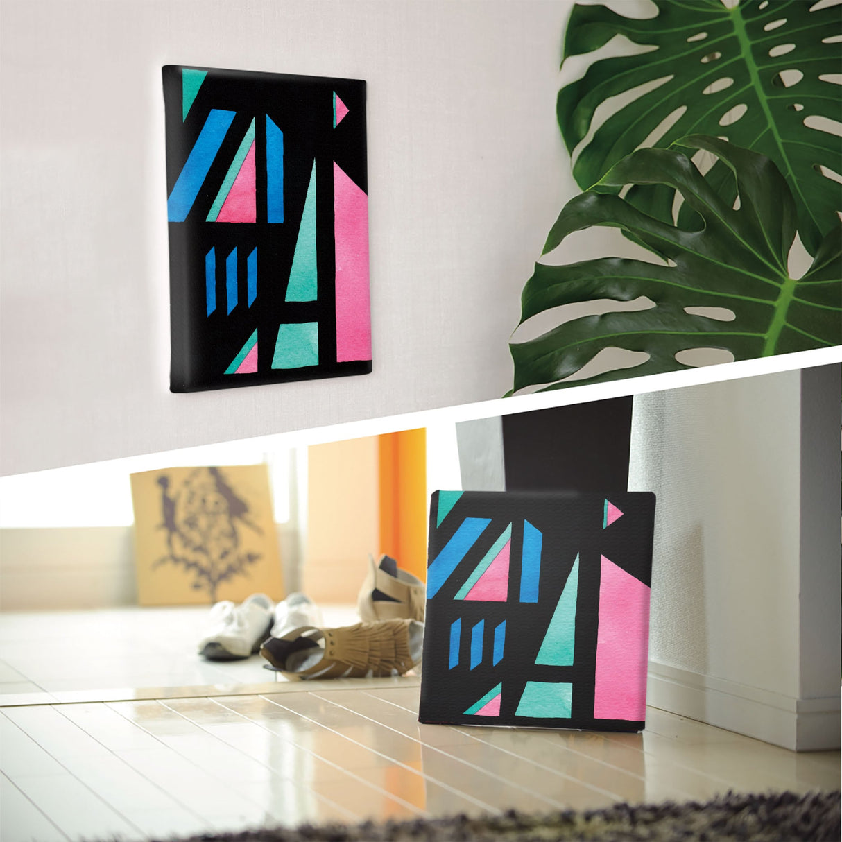 幾何学模様のファブリックパネル インテリア雑貨 アートパネル キャンバス   popa-1903-037