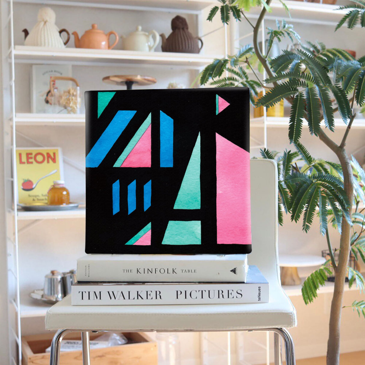 幾何学模様のファブリックパネル インテリア雑貨 アートパネル キャンバス   popa-1903-037