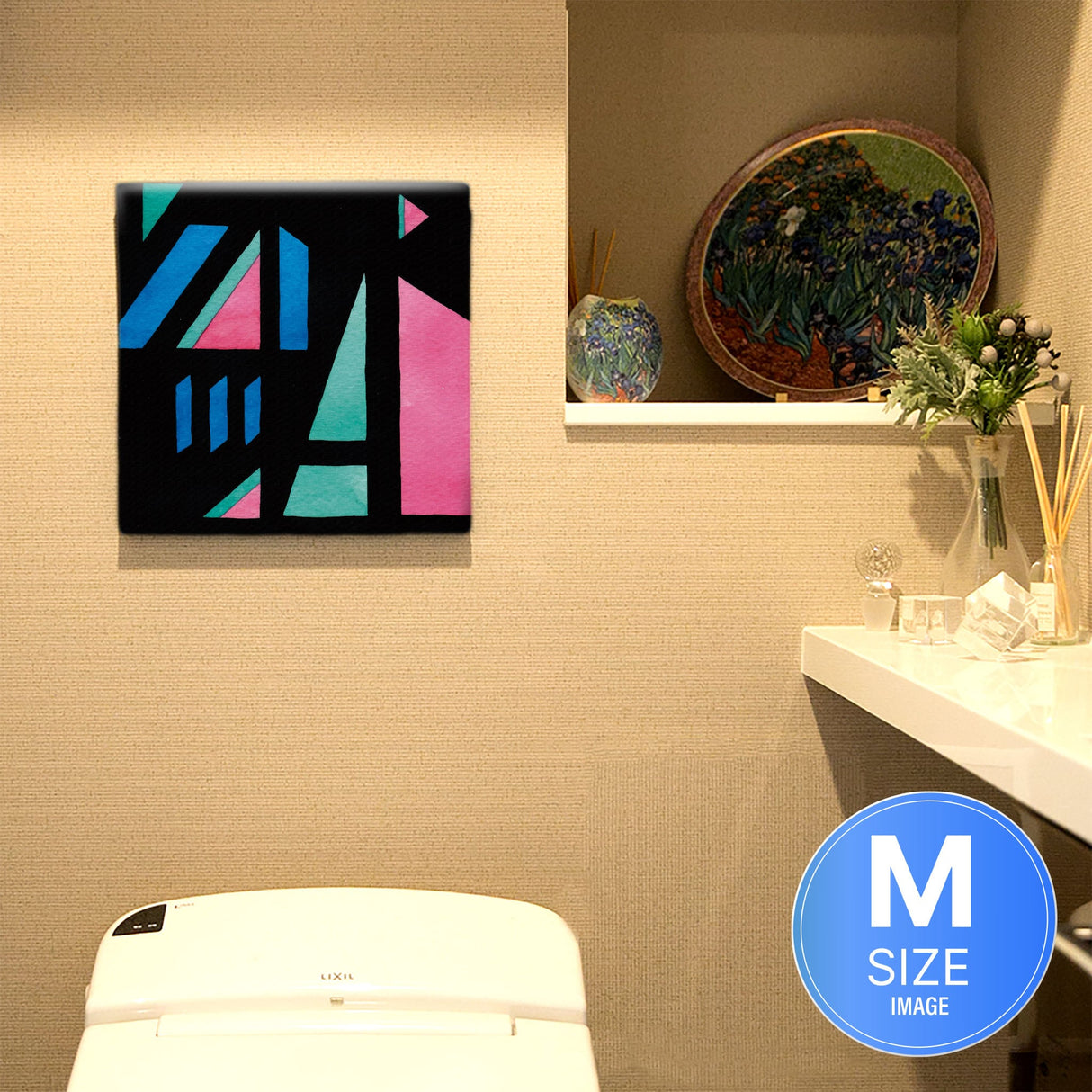 幾何学模様のファブリックパネル インテリア雑貨 アートパネル キャンバス   popa-1903-037