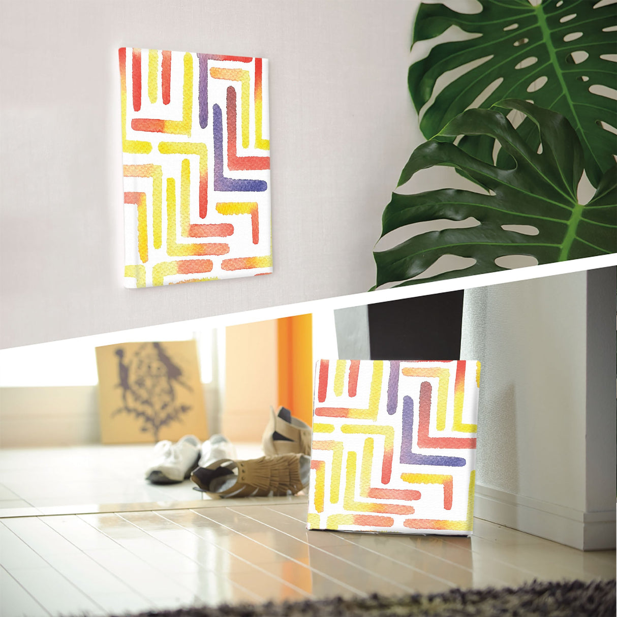 Geometric pattern fabric panel Interior goods Art panel Canvas popa-1903-041