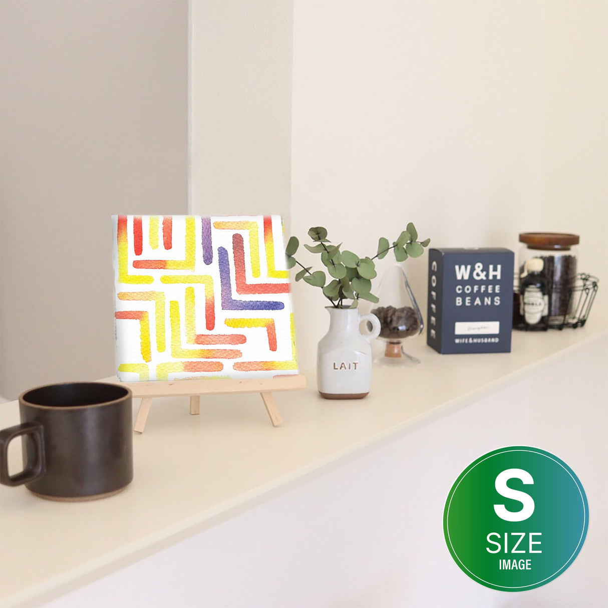 Geometric pattern fabric panel Interior goods Art panel Canvas popa-1903-041