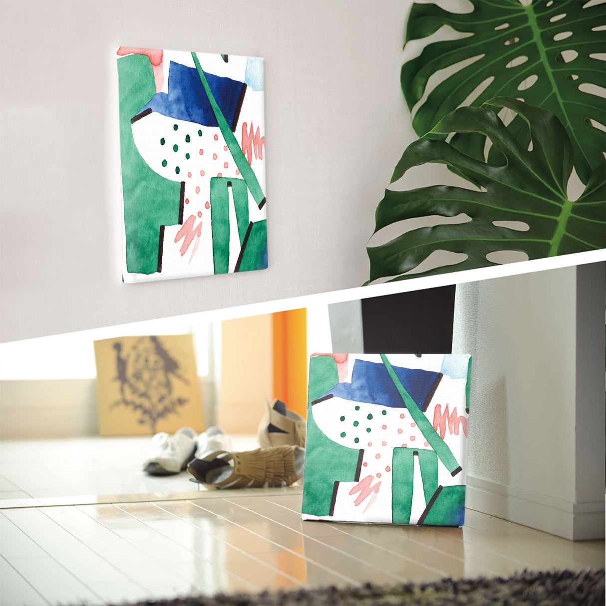 Geometric pattern fabric panel Interior goods Art panel Canvas popa-1903-042