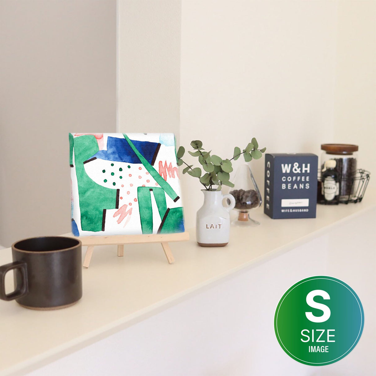 Geometric pattern fabric panel Interior goods Art panel Canvas popa-1903-042