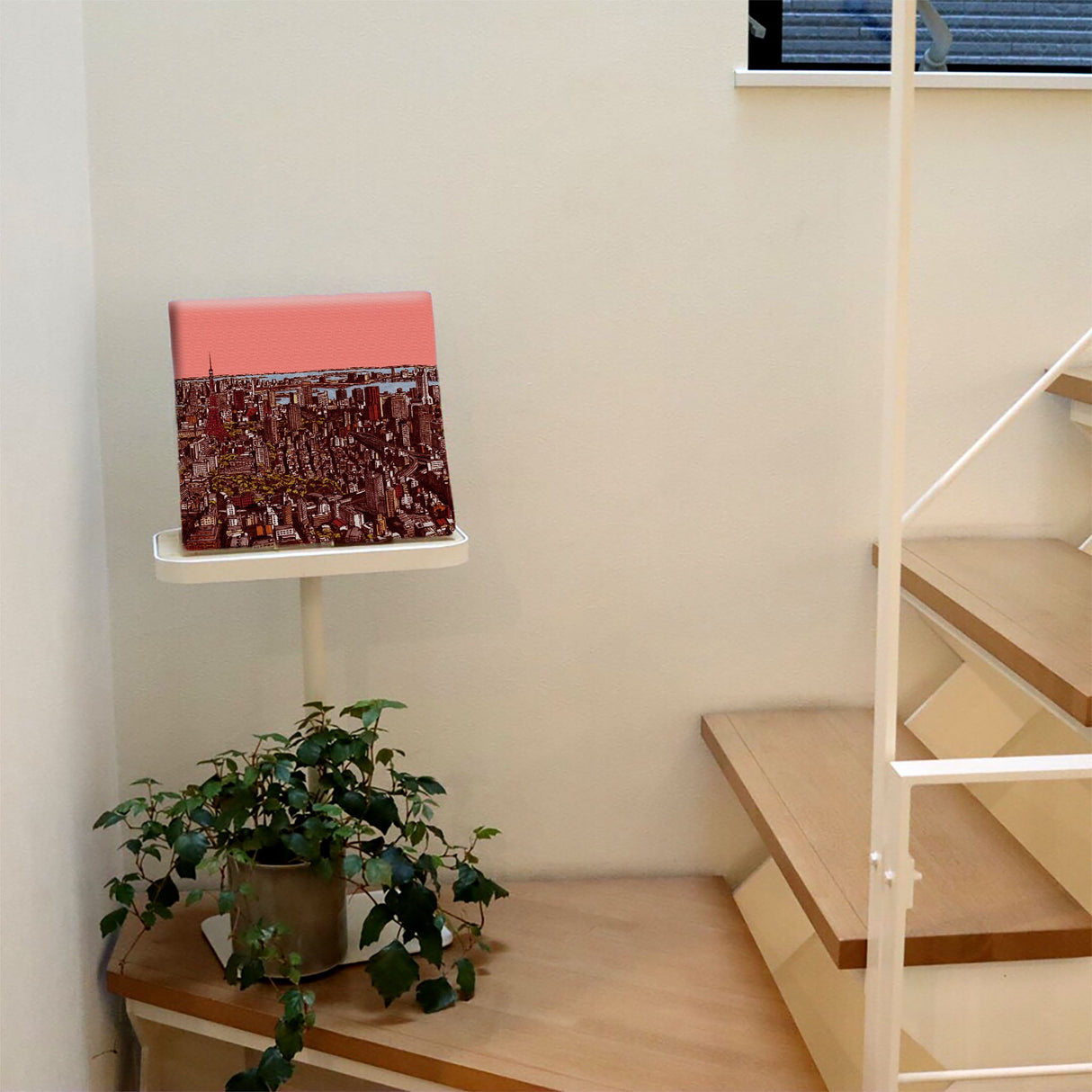 Fabric panel with a sketch of Tokyo at dusk Art Goods sbt-0002