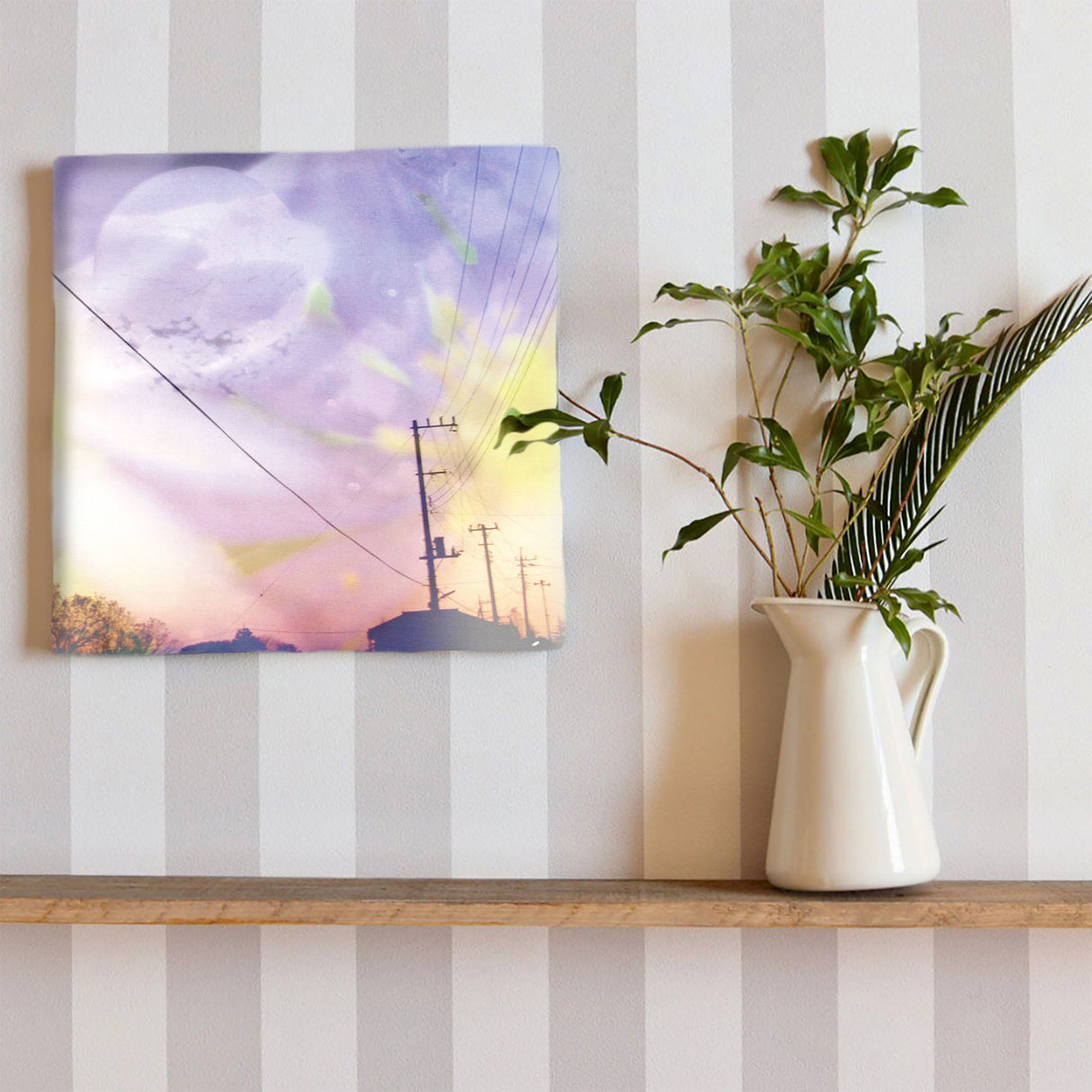 花と街並みのアートボード インテリア 雑貨 tnk-0002