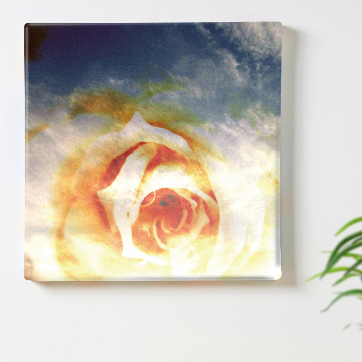 花と空のファブリックパネル アート 雑貨 tnk-0003