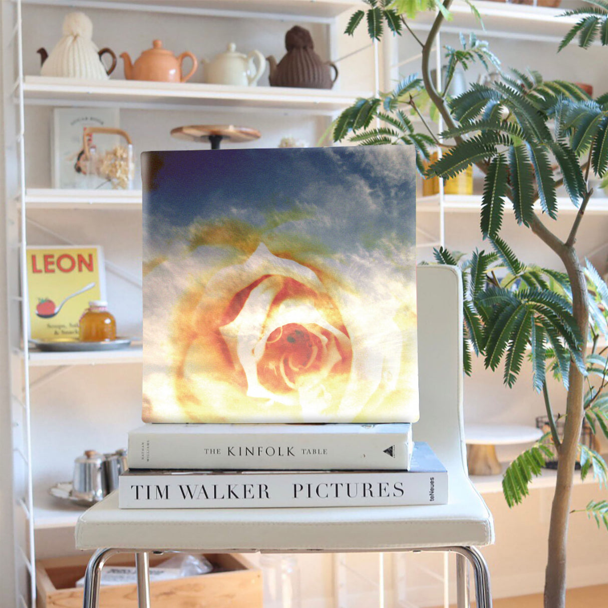 花と空のファブリックパネル アート 雑貨 tnk-0003