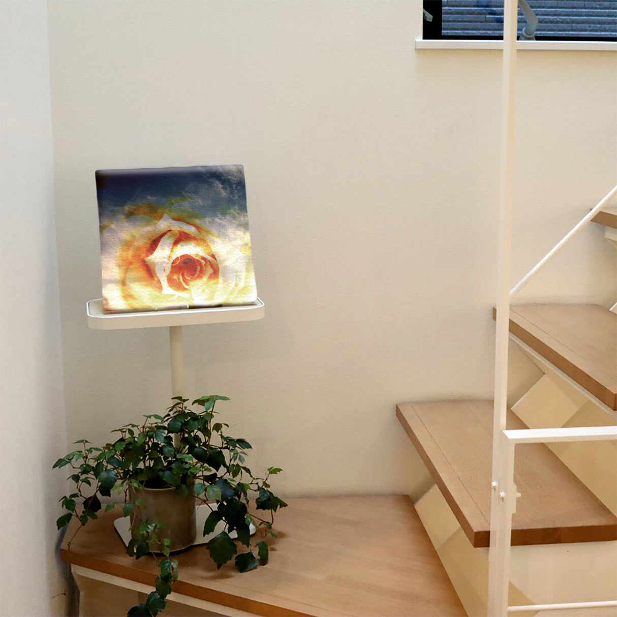 花と空のファブリックパネル アート 雑貨 tnk-0003