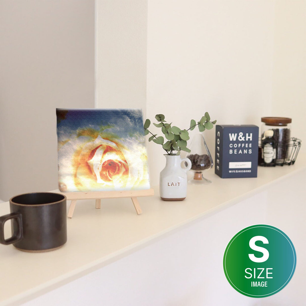 花と空のファブリックパネル アート 雑貨 tnk-0003