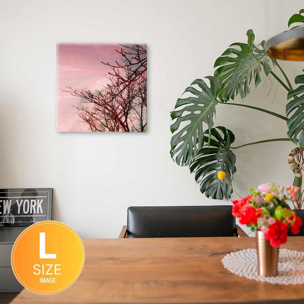 木と花のファブリックパネル 一人暮らし インテリア tnk-0005